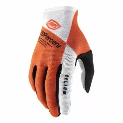 100 Percent Gants Longs 100% Celium Orange Clair Blanc