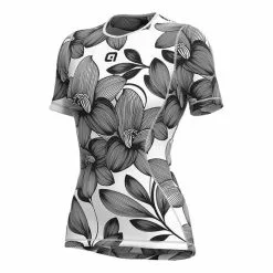 ALE Maillot De Corps Alé Garden Manche Courte Blanc Noir Femme