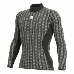 ALE Maillot De Corps Alé Cubes Manche Longue Gris Métallisé