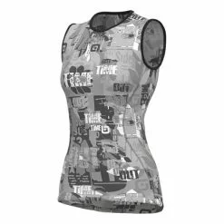 ALE Maillot De Corps Alé Break Sans Manches Gris Femme