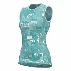 ALE Maillot De Corps Alé Break Sans Manches Bleu Clair Femme
