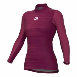 ALE Maillot De Corps Alé Shade Manche Longue Rouge Bordeaux Femme