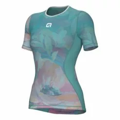 ALE Maillot De Corps Alé Paint Manche Courte Vert-bleu Femme