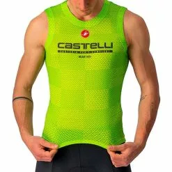 Maillot De Corps Castelli Pro Mesh Sans Manches Vert Lime électrique Carreaux -Casques Cyclisme importe magasin ca 4522033 383 004