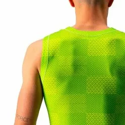 Maillot De Corps Castelli Pro Mesh Sans Manches Vert Lime électrique Carreaux -Casques Cyclisme importe magasin ca 4522033 383 005