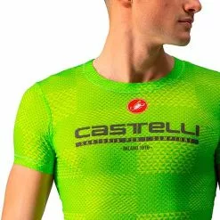 Maillot De Corps Castelli Pro Mesh Manche Courte Vert Lime électrique Carreaux -Casques Cyclisme importe magasin ca 4522034 383 005