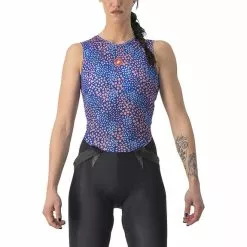 Maillot De Corps Castelli Pro Mesh 4 Sans Manches Lilas Bleu Femme