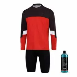 Équipement Finisseur Pro VTT Enduro Line Rouge Noir + Lessive DPV Apparel Care 750 Ml