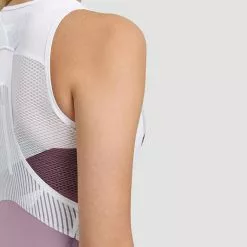 Maillot De Corps MAAP Evolve Team Sans Manches Blanc Violet Femme -Casques Cyclisme importe magasin map wbl026 wht 006