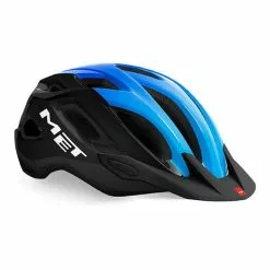 Casque MET Crossover Noir Bleu Clair Brillant