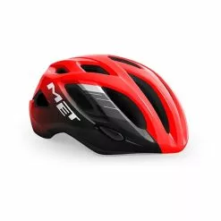 Casque MET Idolo Rouge Noir Gris Brillant