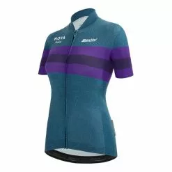 Équipement Santini Nova Eroica Opera Full Zip Gravel Bleu Noir Femme -Casques Cyclisme importe magasin st er940l75copera te 002