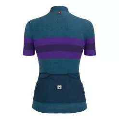 Équipement Santini Nova Eroica Opera Full Zip Gravel Bleu Noir Femme -Casques Cyclisme importe magasin st er940l75copera te 003